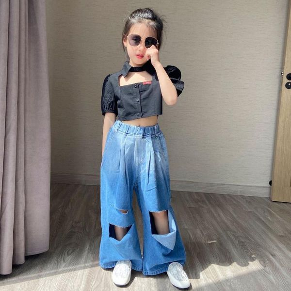 summer girls gradient ripped jeans short sleeve bubble fashion girl inch shirt hollow, Blue
summer girls gradient ripped jeans short sleeve bubble fashion girl inch shirt hollow, Blue