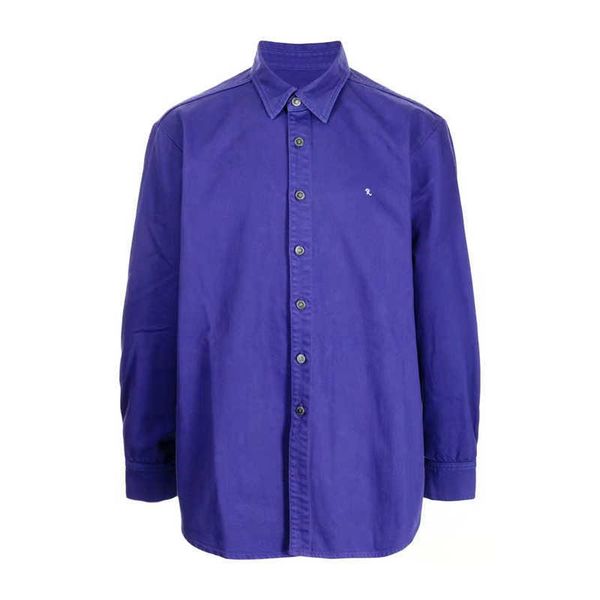 high street: raf simons21fw classic leather denim shirt loose embroidery, White;black
high street: raf simons21fw classic leather denim shirt loose embroidery, White;black
