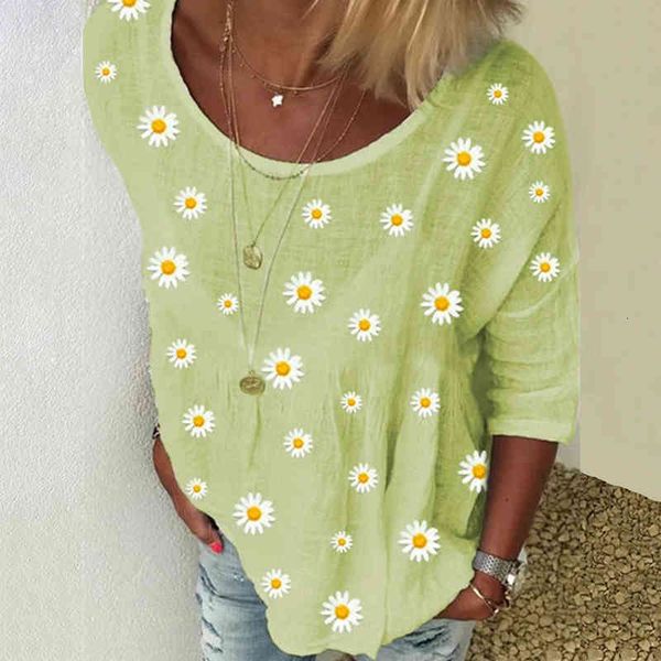knits women suower print blouse shirt spring summer elegant cotton linen long sleeves female casual o-neck streetwear blouses s4zv waei, White
knits women suower print blouse shirt spring summer elegant cotton linen long sleeves female casual o-neck streetwear blouses s4zv waei, White