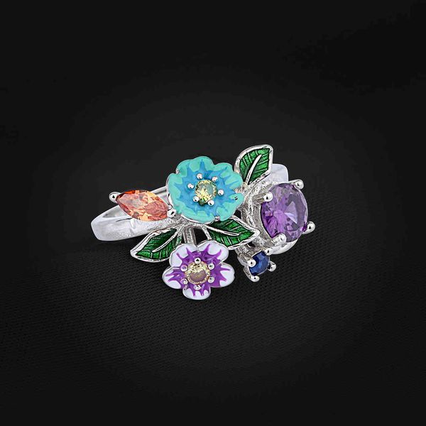 ring fashion creative female hip hop ins cool wind versatile color flower index finger, Silver
ring fashion creative female hip hop ins cool wind versatile color flower index finger, Silver