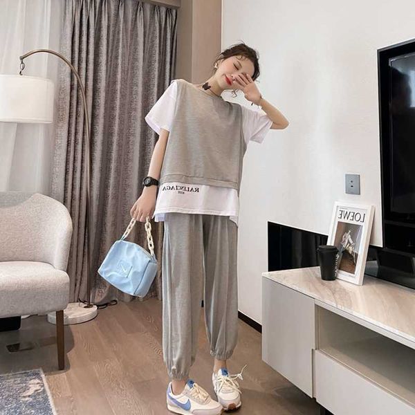 women's two piece pants tracksuit women 2piece set korean loose comfortable simple plus size short sleeve casual suit clothes 2021sprin, White
women's two piece pants tracksuit women 2piece set korean loose comfortable simple plus size short sleeve casual suit clothes 2021sprin, White