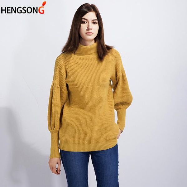 women's sweaters spring outerwear turtleneck lantern sleeves sweater 2021 fashion female kintted ladies pullovers, White;black
women's sweaters spring outerwear turtleneck lantern sleeves sweater 2021 fashion female kintted ladies pullovers, White;black