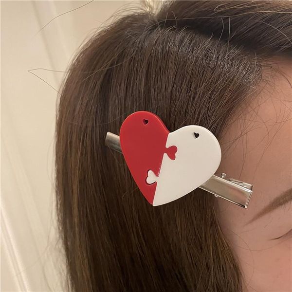 hair clips & barrettes y2k jewelry korean love heart acrylic clip for women cool patchwork hairpin fashion metal accessories gifts, Golden;silver 
hair clips & barrettes y2k jewelry korean love heart acrylic clip for women cool patchwork hairpin fashion metal accessories gifts, Golden;silver