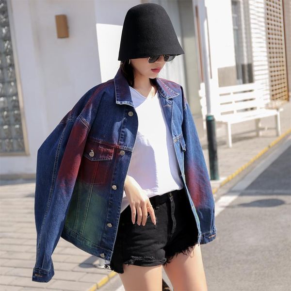 women's jackets fashion color beauty fried ultra-foreign tie-dye spray paint graffiti loose denim jacket, Black;brown
women's jackets fashion color beauty fried ultra-foreign tie-dye spray paint graffiti loose denim jacket, Black;brown