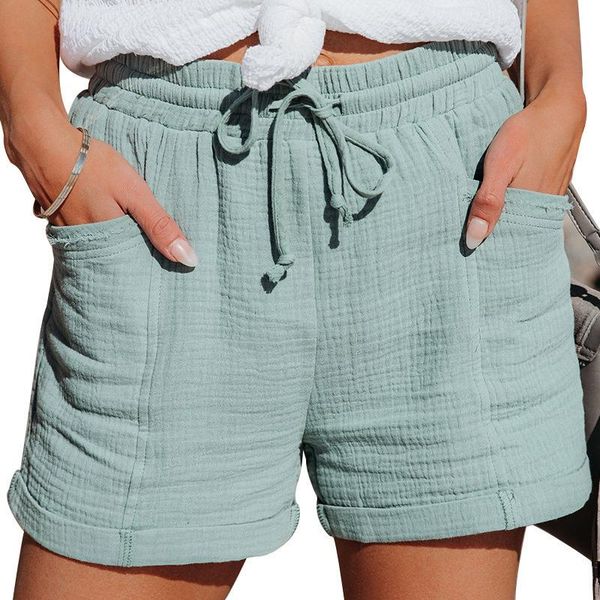 women's shorts summer high waist lace up loose wide leg women elastic streetwear short pants, White;black
women's shorts summer high waist lace up loose wide leg women elastic streetwear short pants, White;black