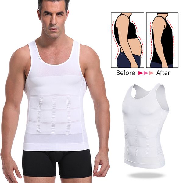 men body shaper tight skinny tummy waist trainer posture shirt elastic abdomen tank shape vests slimming boobs gym vest 3xl, Black;brown 
men body shaper tight skinny tummy waist trainer posture shirt elastic abdomen tank shape vests slimming boobs gym vest 3xl, Black;brown