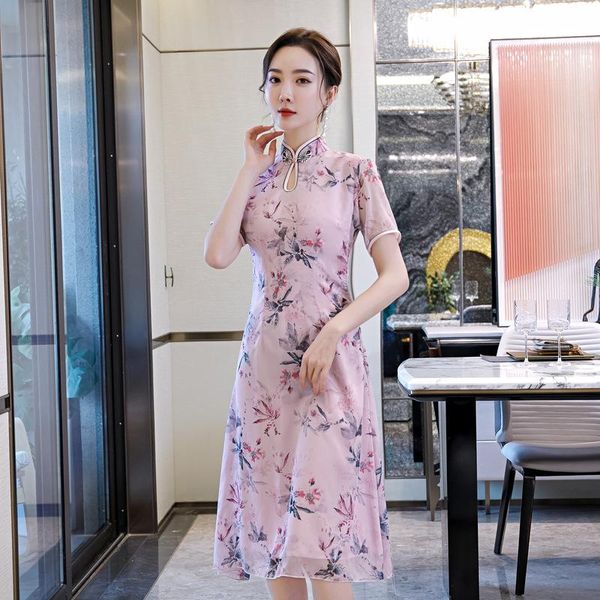 pink sweet flower print improved qipao summer lady elegant short sleeve cheongsam exquisite vintage button chinese a-line dress ethnic cloth, Red
pink sweet flower print improved qipao summer lady elegant short sleeve cheongsam exquisite vintage button chinese a-line dress ethnic cloth, Red
