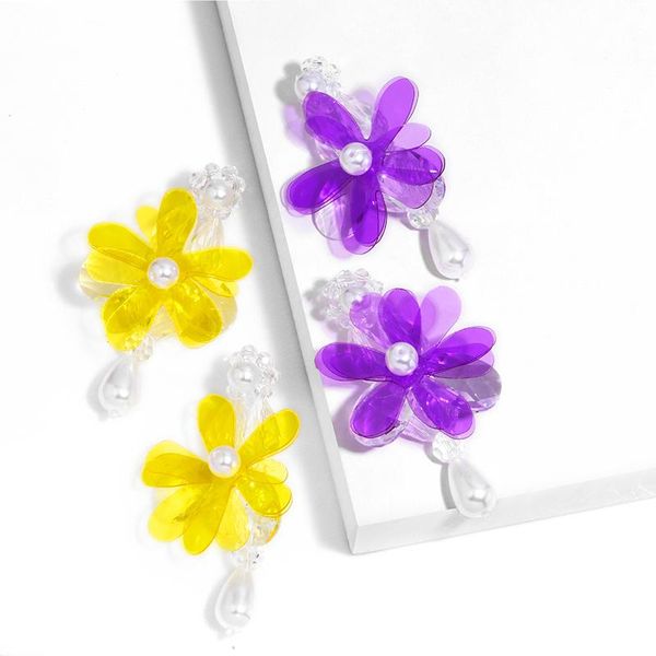hoop & huggie flola big purple yellow flower earrings for women bead pearl acrylic drop summer jewelry beach gifts ersx18, Golden;silver
hoop & huggie flola big purple yellow flower earrings for women bead pearl acrylic drop summer jewelry beach gifts ersx18, Golden;silver