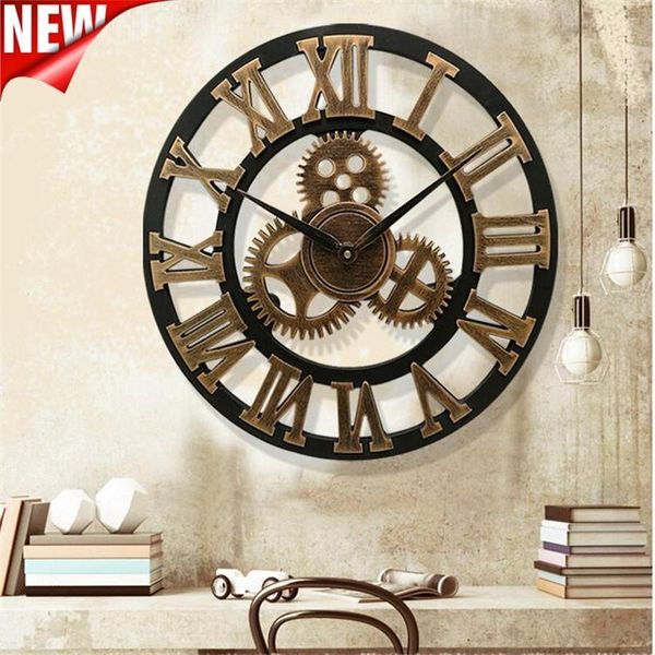 large classic vintage wooden wall clock retro gear hanging roman numeral horologe european style decor living room clocks
large classic vintage wooden wall clock retro gear hanging roman numeral horologe european style decor living room clocks