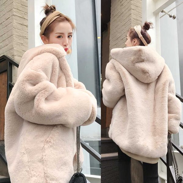 woman autumn and winter faux fur jacket female fashion oversized causal women's large size hooded coat 210601, Black
woman autumn and winter faux fur jacket female fashion oversized causal women's large size hooded coat 210601, Black