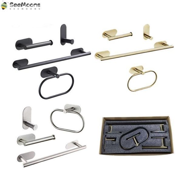 bath accessory set bathroom stainless steel hardware self-adhesive towel bar paper holder robe hook ring accessories no nail
bath accessory set bathroom stainless steel hardware self-adhesive towel bar paper holder robe hook ring accessories no nail