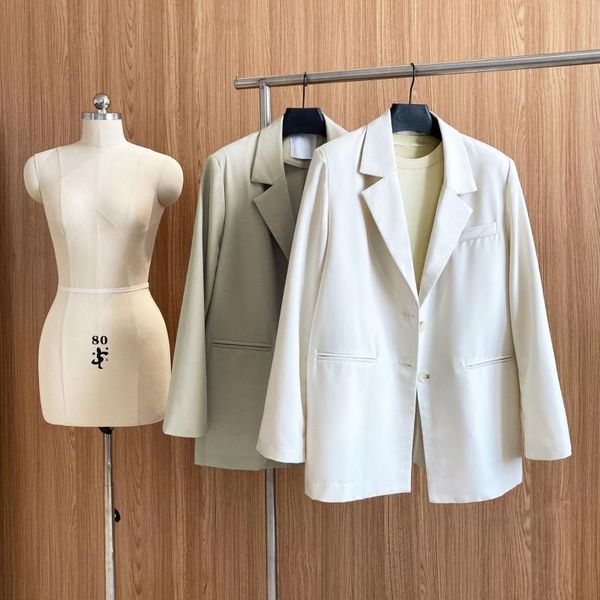 women's suits & blazers 2021 women autumn blazer coat turn down collar single button feminino casaco thin for clothes, White;black
women's suits & blazers 2021 women autumn blazer coat turn down collar single button feminino casaco thin for clothes, White;black