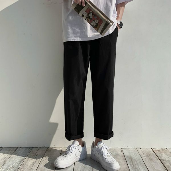 men casual pants straight solid ankle-length mans fashion simple all-match harajuku fashion ulzzang loose autumn streetwear ins, Black
men casual pants straight solid ankle-length mans fashion simple all-match harajuku fashion ulzzang loose autumn streetwear ins, Black