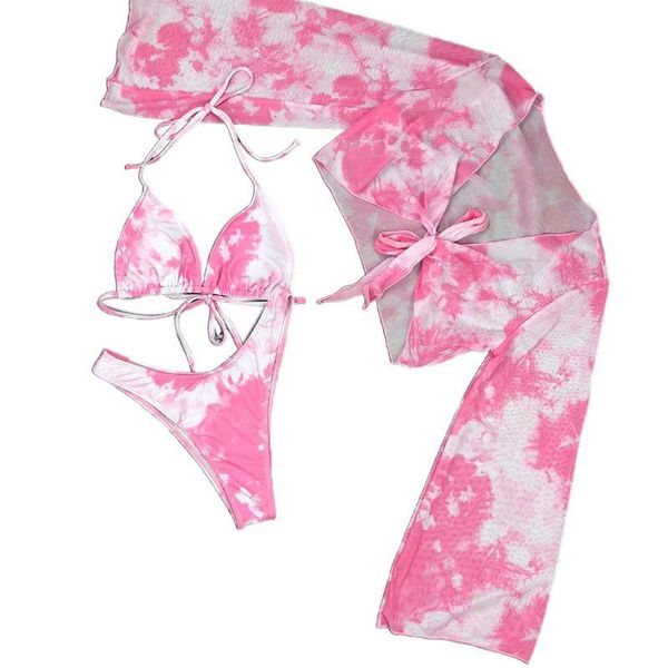 women 3pcs beach bikini set tie-dye leopard halter swimsuit with cover up drop one-piece suits
women 3pcs beach bikini set tie-dye leopard halter swimsuit with cover up drop one-piece suits