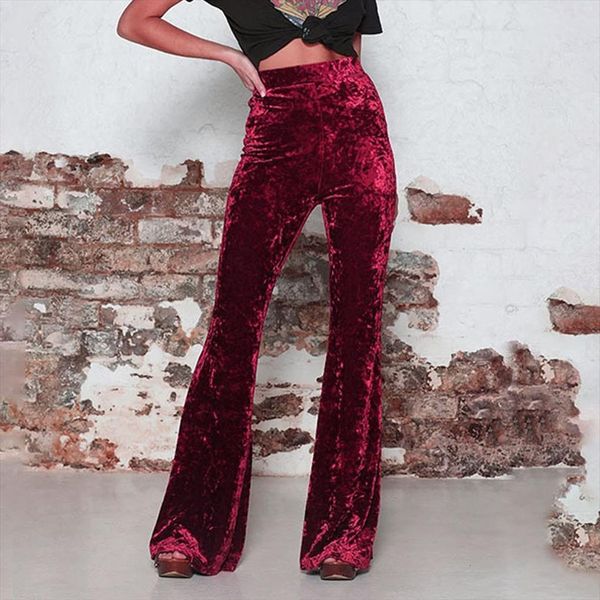 high waist elastic crushed womens capri velvet flare casual bell bottoms arrival trousers wdc4134, Black;white
high waist elastic crushed womens capri velvet flare casual bell bottoms arrival trousers wdc4134, Black;white