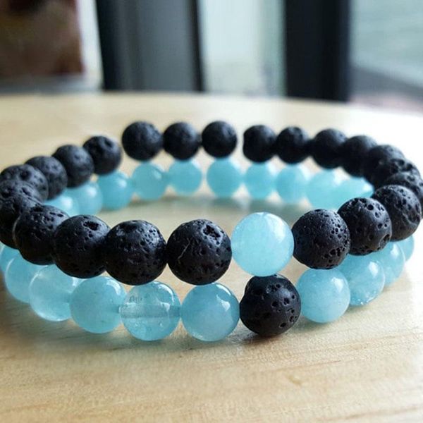 tennis set of 2 bracelets for couples 8mm black lava & blue stone yoga jewelry friendship, Golden;silver
tennis set of 2 bracelets for couples 8mm black lava & blue stone yoga jewelry friendship, Golden;silver