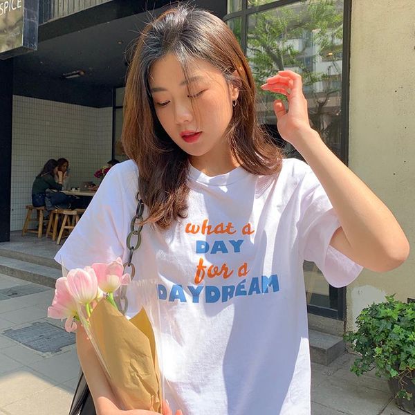 women's t-shirt loose letter print tshirt t-shirts japanese kawaii ladies ulzzang female korean harajuku clothes for women, White
women's t-shirt loose letter print tshirt t-shirts japanese kawaii ladies ulzzang female korean harajuku clothes for women, White