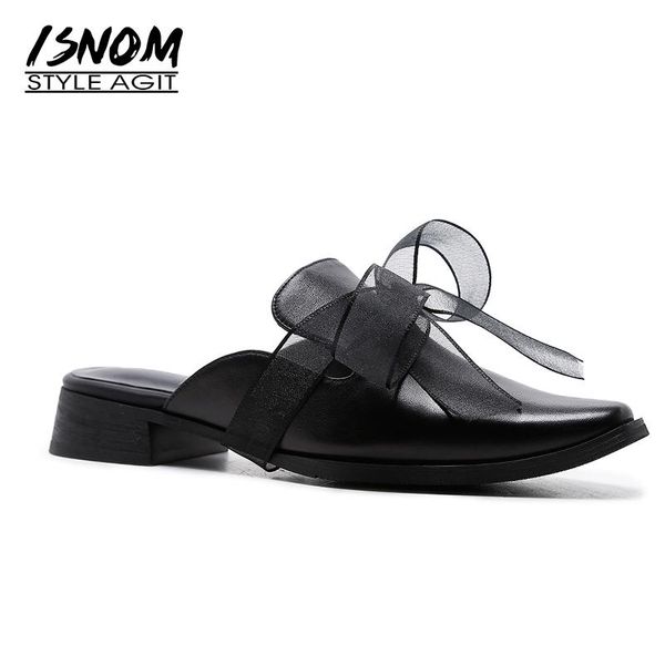 dress shoes isnom 2021 brand designer women mules med heel cow leather butterfly knot footwear summer fashion casual ladies, Black
dress shoes isnom 2021 brand designer women mules med heel cow leather butterfly knot footwear summer fashion casual ladies, Black
