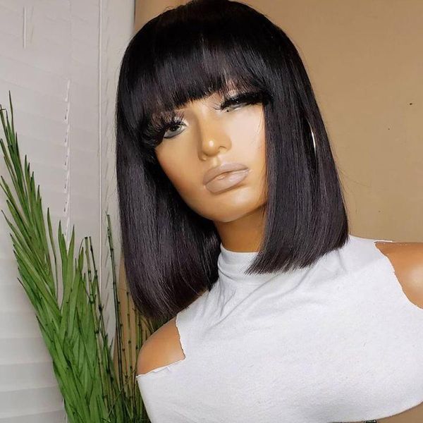bangs remy silky straight short bob black 13x4 human hair wig for woman with babyhair 5x5pu pre-plucked brazilian can dye permed lace wigs, Black;brown
bangs remy silky straight short bob black 13x4 human hair wig for woman with babyhair 5x5pu pre-plucked brazilian can dye permed lace wigs, Black;brown