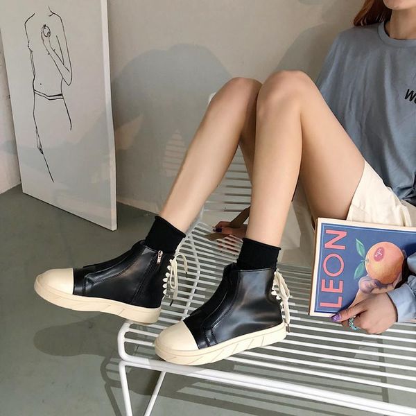boots round head fashion wild retro british style casual women's shoes cross straps comfortable female short, Black
boots round head fashion wild retro british style casual women's shoes cross straps comfortable female short, Black