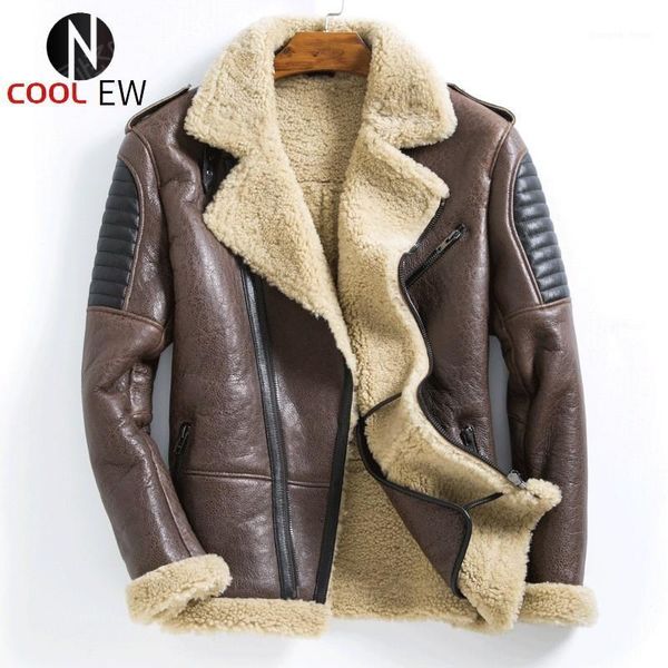 men's leather & faux men sheepskin shearling jacket fashion slim motorcycle biker winter zipper warm real short coats plus size 5xl, Black
men's leather & faux men sheepskin shearling jacket fashion slim motorcycle biker winter zipper warm real short coats plus size 5xl, Black