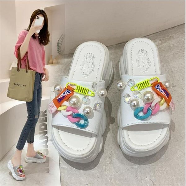 sandals platform women's 2021 fashion summer pearl slippers women thick soled beach casual open toed chunky shoes woman, Black
sandals platform women's 2021 fashion summer pearl slippers women thick soled beach casual open toed chunky shoes woman, Black