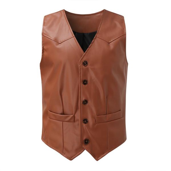 men's vests vest retro v-neck solid color pocket with button leather for male casual business wear autumn men, Black;white
men's vests vest retro v-neck solid color pocket with button leather for male casual business wear autumn men, Black;white