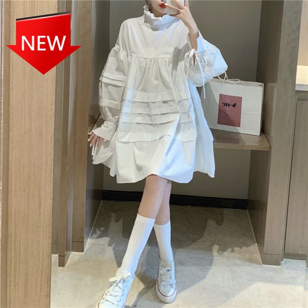 feminine of line plus size white ruffles short lantern sleeve babydoll dress spring-fall kawaii curly, Black;gray
feminine of line plus size white ruffles short lantern sleeve babydoll dress spring-fall kawaii curly, Black;gray