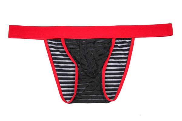 men's bag stripe super underwear men's ultra thin transparent low waist funny thong men, Black;white
men's bag stripe super underwear men's ultra thin transparent low waist funny thong men, Black;white
