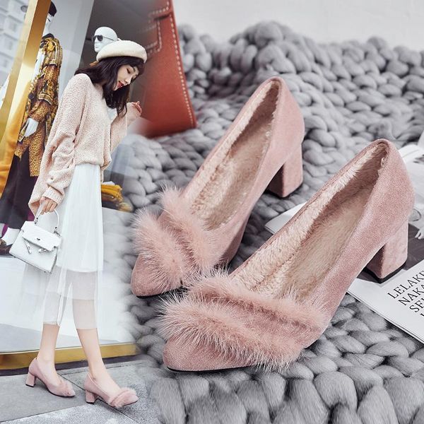 dress shoes 34-41 big size pumps women thick high heels cozy plush winter luxury band talon pointy zapatos de mujer s547, Black
dress shoes 34-41 big size pumps women thick high heels cozy plush winter luxury band talon pointy zapatos de mujer s547, Black
