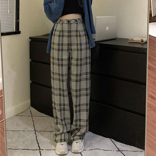 women's pants & capris 2021 fashion ladies loose and thin lazy casual plaid wide-leg, Black;white
women's pants & capris 2021 fashion ladies loose and thin lazy casual plaid wide-leg, Black;white