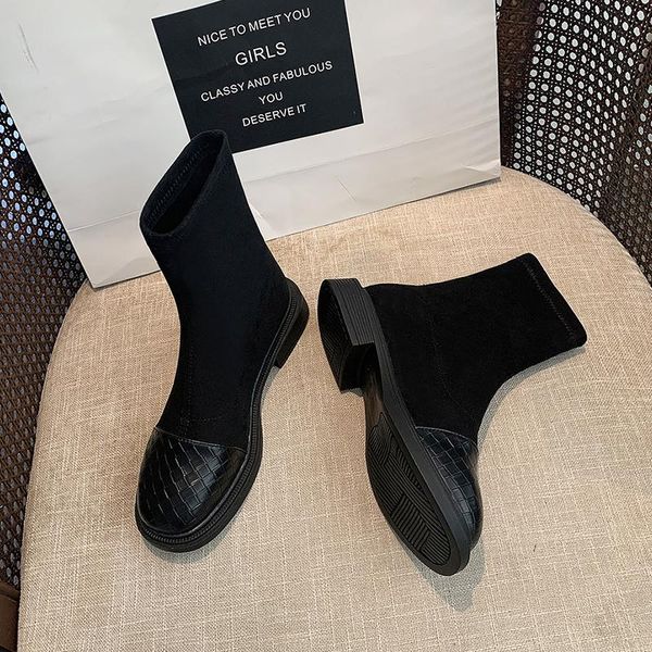 boots suede stitching square toe elastic women 2021 thick heel all-match single fashion, Black
boots suede stitching square toe elastic women 2021 thick heel all-match single fashion, Black