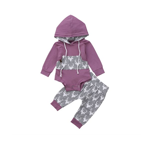 2pcs 0-24m spring fall newborn toddler baby girls boy long sleeve hooded covered button pocket deer print purple romper pant, White
2pcs 0-24m spring fall newborn toddler baby girls boy long sleeve hooded covered button pocket deer print purple romper pant, White