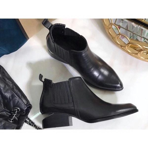 boots black genuine leather woman ankle pointed toe luxury designer fashion ladies shoes mid heel zapatos de mujer
boots black genuine leather woman ankle pointed toe luxury designer fashion ladies shoes mid heel zapatos de mujer