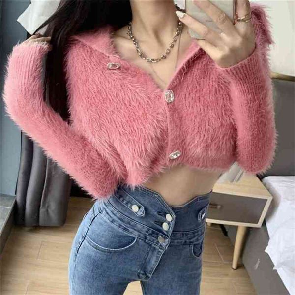 mohair luxury re button outfit furry coat solid pink long sleeve cute short sweater crop cardigan knit autumn jumper 210514, White;black
mohair luxury re button outfit furry coat solid pink long sleeve cute short sweater crop cardigan knit autumn jumper 210514, White;black