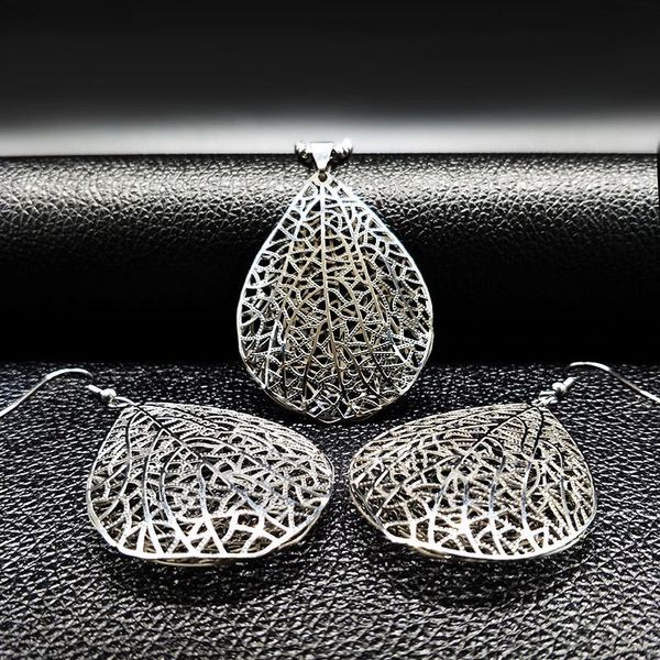 earrings & necklace 2021 fashion big leave stainless steel jewelry set for women silver color earring aretes de mujer s176142
earrings & necklace 2021 fashion big leave stainless steel jewelry set for women silver color earring aretes de mujer s176142