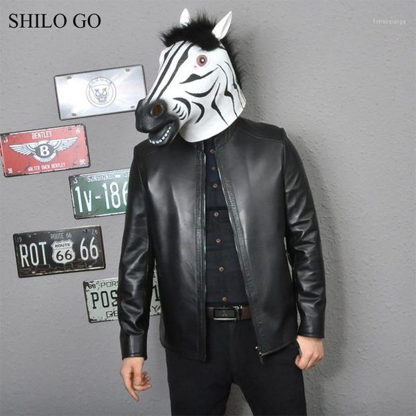 men's jackets shilo go leather jacket mens spring fashion sheepskin genuine coat stand collar business black straight, Black;brown
men's jackets shilo go leather jacket mens spring fashion sheepskin genuine coat stand collar business black straight, Black;brown