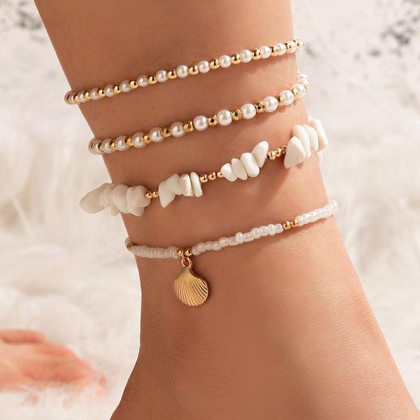 anklets colorful beaded for women bohemian irregular stone shell alloy metal adjustable foot chain jewelry 4pcs/set 21069, Red;blue
anklets colorful beaded for women bohemian irregular stone shell alloy metal adjustable foot chain jewelry 4pcs/set 21069, Red;blue