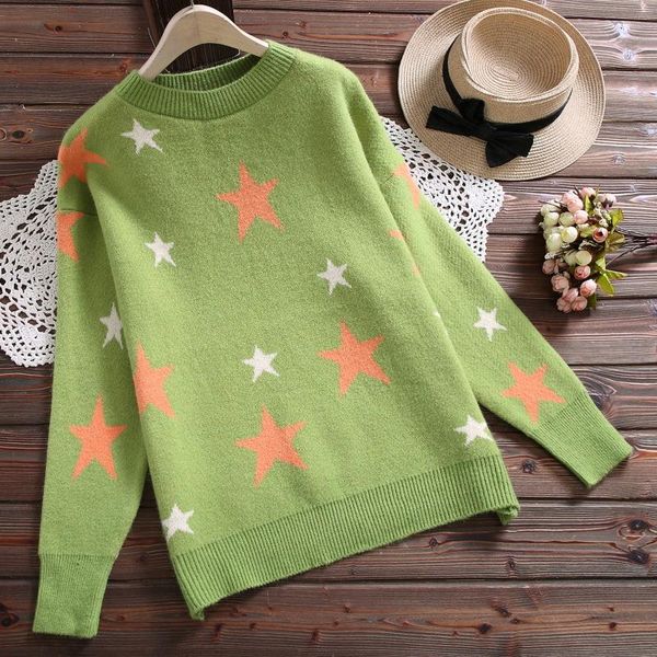 autumn and winter women's sweater 2021 thick o-neck pullover long sleeve star knitting sweaters, White;black
autumn and winter women's sweater 2021 thick o-neck pullover long sleeve star knitting sweaters, White;black