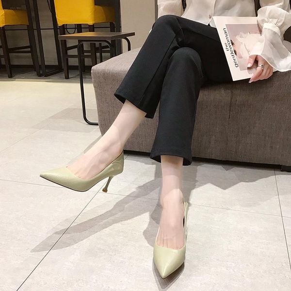 dress shoes 2021 autumn stiletto heels women pu leather pointed toe high etiquette professional shallow single, Black
dress shoes 2021 autumn stiletto heels women pu leather pointed toe high etiquette professional shallow single, Black