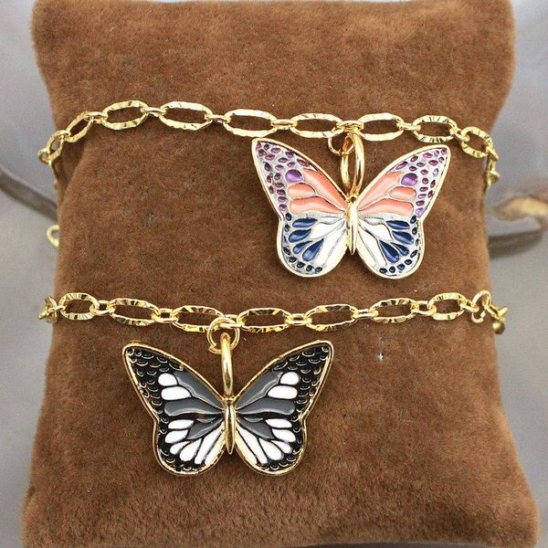 link, chain 10pcs/lot design colorful enamel charm bracelet,plated butterfly shape jewelry, bracelet wholesale, Black
link, chain 10pcs/lot design colorful enamel charm bracelet,plated butterfly shape jewelry, bracelet wholesale, Black