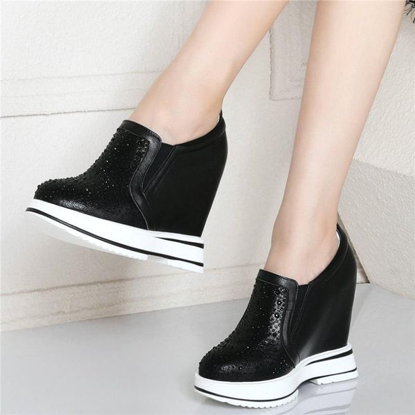 boots trainers women genuine leather wedges platform ankle female round toe high heel rhinestones pumps shoes fashion sneakers, Black
boots trainers women genuine leather wedges platform ankle female round toe high heel rhinestones pumps shoes fashion sneakers, Black