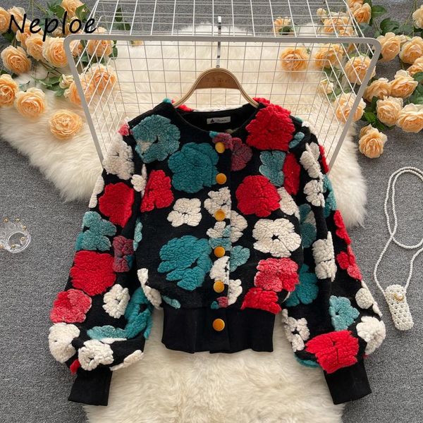women's jackets neploe 2021 autumn winter flower women temperament single-breasted cardigan short coat female vintage woman jacket, Black;brown
women's jackets neploe 2021 autumn winter flower women temperament single-breasted cardigan short coat female vintage woman jacket, Black;brown
