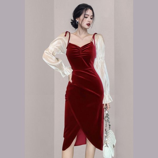 fashion woman spring dress v-neck long sleeve slim velvet patchwork ladies corset bodycon dresses for women casual 210514, Black;gray
fashion woman spring dress v-neck long sleeve slim velvet patchwork ladies corset bodycon dresses for women casual 210514, Black;gray