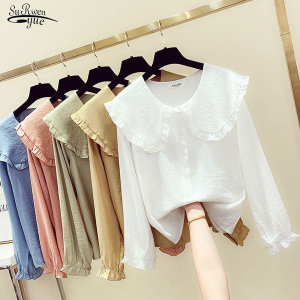 autumn women's fashion peter pan collar slim shirt long sleeve casual style cotton blouse female blusa mujer 11356 210521, White
autumn women's fashion peter pan collar slim shirt long sleeve casual style cotton blouse female blusa mujer 11356 210521, White
