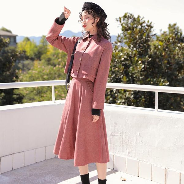 two piece dress 2021 winter sweet women flower buttons skirt set suit retro cardigans & high waist midi skirts lady femme pull clothes, White
two piece dress 2021 winter sweet women flower buttons skirt set suit retro cardigans & high waist midi skirts lady femme pull clothes, White