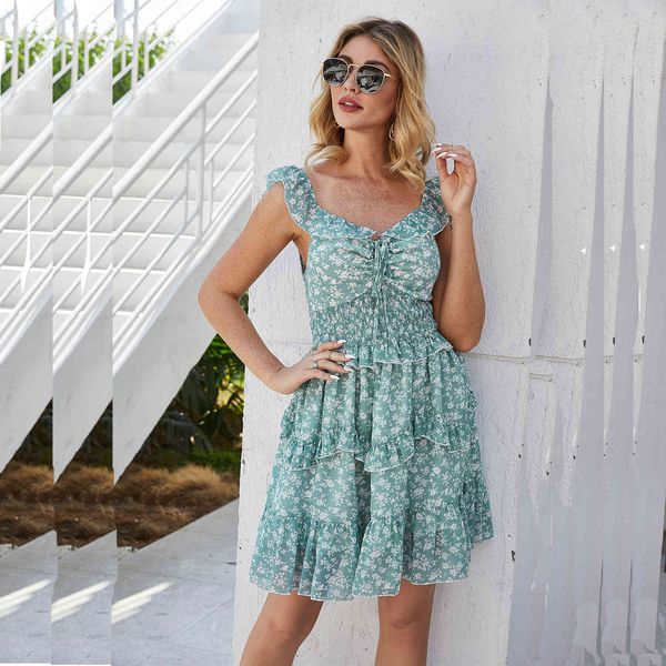 women summer dresses fashion female sleeveless v-neck floral print casual women's mini dress holidays beach sweet dress 210524, Black;gray
women summer dresses fashion female sleeveless v-neck floral print casual women's mini dress holidays beach sweet dress 210524, Black;gray