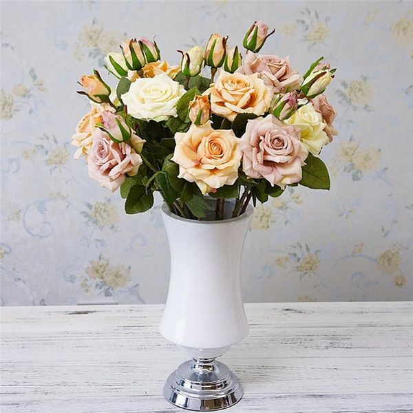 decorative flowers & wreaths silk romantic artificial rose flower 2 heads bride holding fake bouquet for home table garden decor wedding dec
decorative flowers & wreaths silk romantic artificial rose flower 2 heads bride holding fake bouquet for home table garden decor wedding dec