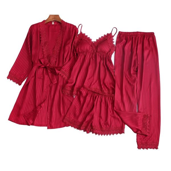 bath robe sets homewear spring and summer velor pajamas lovely sleepwear women silk lounge wear 4-piece set lace sleep women's, Black;red
bath robe sets homewear spring and summer velor pajamas lovely sleepwear women silk lounge wear 4-piece set lace sleep women's, Black;red