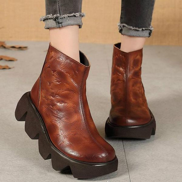 boots retro women shoes platform genuine leather 2021 spring round toe zip vintage wedges handmade concise leisure ladies, Black
boots retro women shoes platform genuine leather 2021 spring round toe zip vintage wedges handmade concise leisure ladies, Black